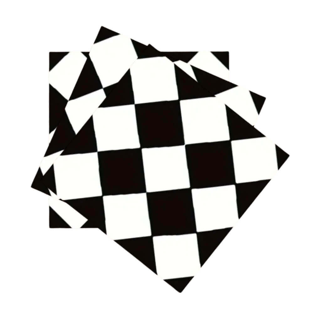 Black & White Chequered Paper Party Luncheon Napkins 20pk