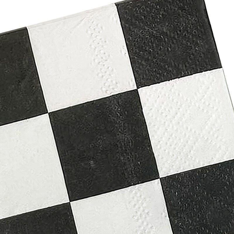 Black & White Chequered Paper Party Napkins 16 Pack