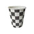 Black & White Checkered Paper Party Cups 266ml 8 Pack