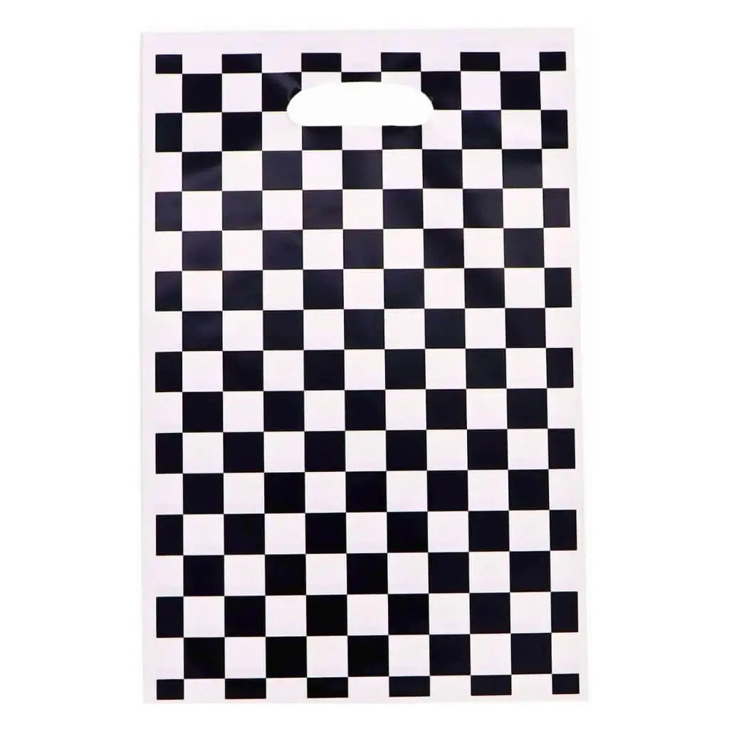 Black & White Checkered Loot Bags 10pk