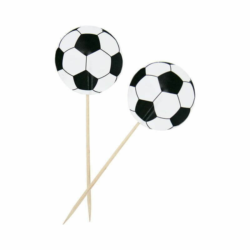 Football Party Soccer Ball Cupcake Picks 8 Pack