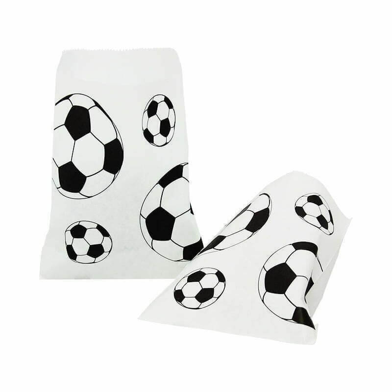 Football Party Soccer Ball Paper Goodie Bags 8 Pack