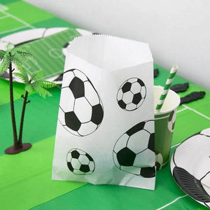 Football Party Soccer Ball Paper Goodie Bags 8 Pack