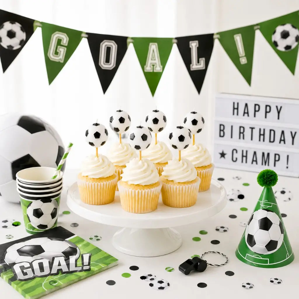 Soccer Ball Pick Candles 6pk