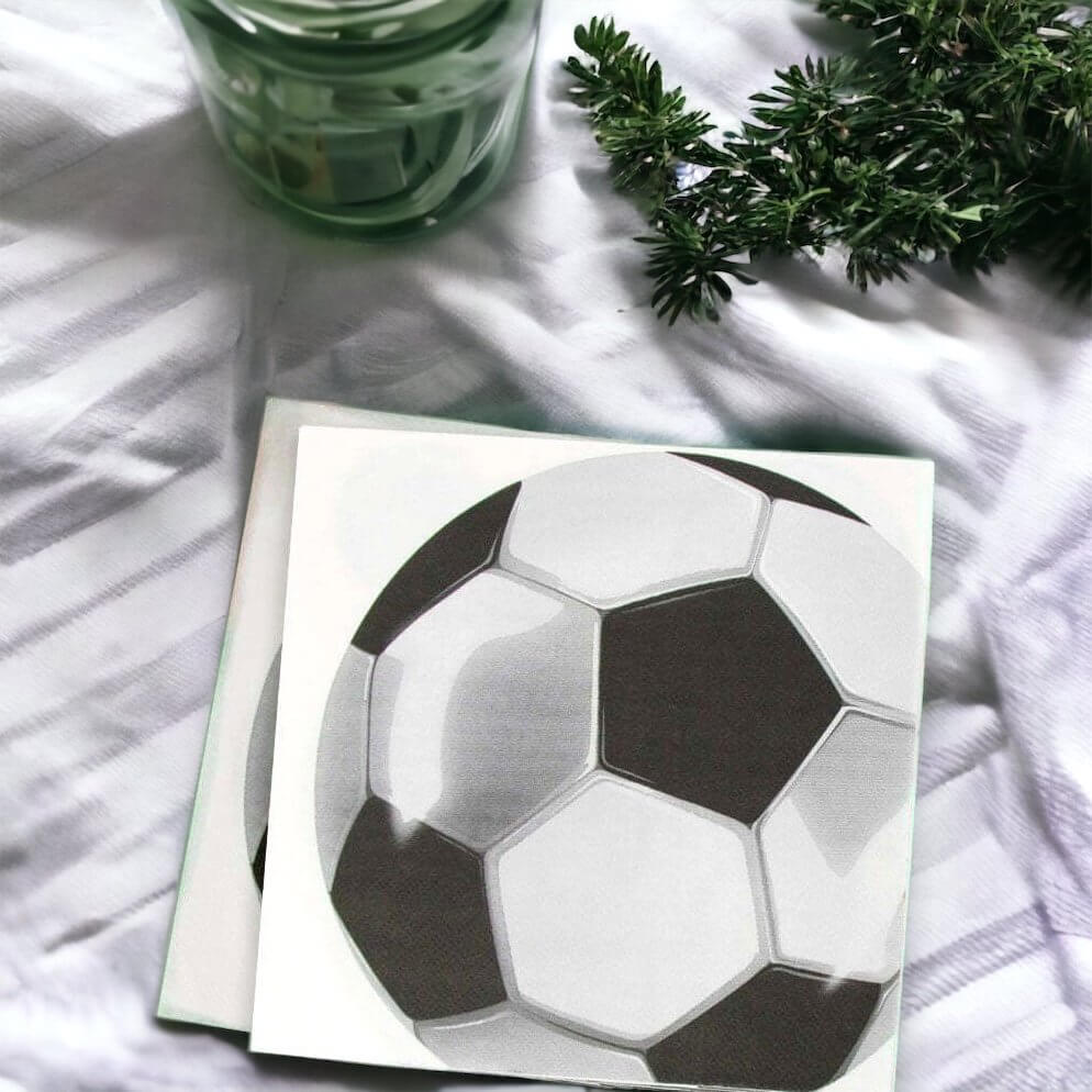 Football Party Soccer Ball Paper Lunch Napkins 16 Pack