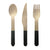 Black Wooden Cutlery Set 30pk