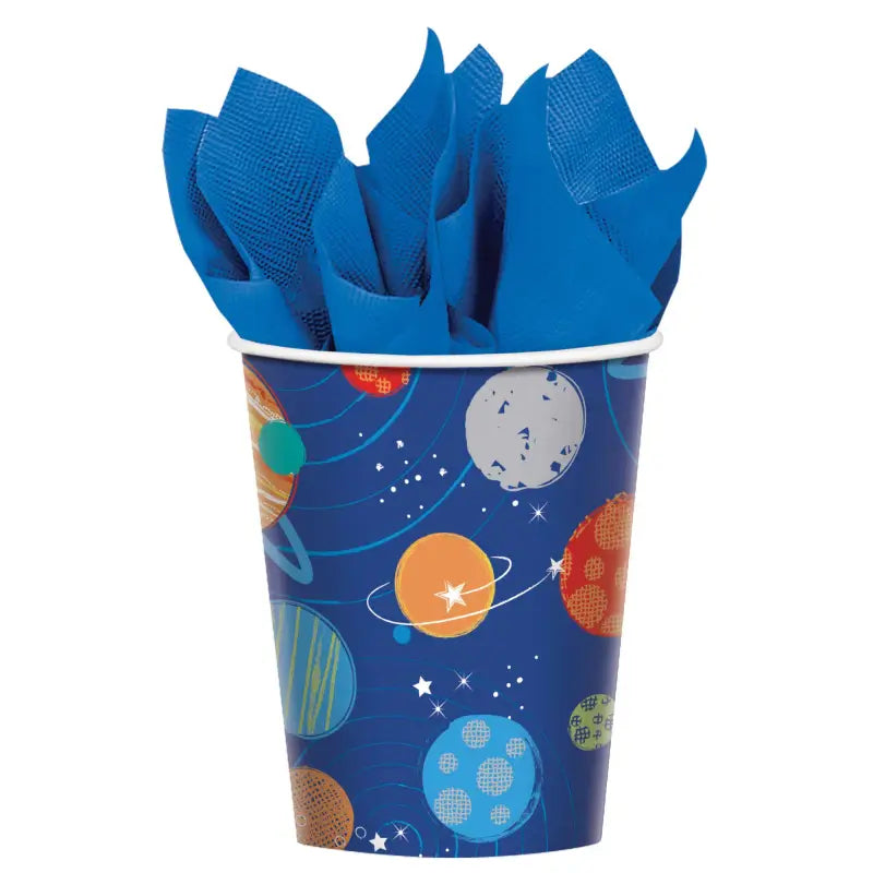 Blast Off Birthday Paper Cups 8pk