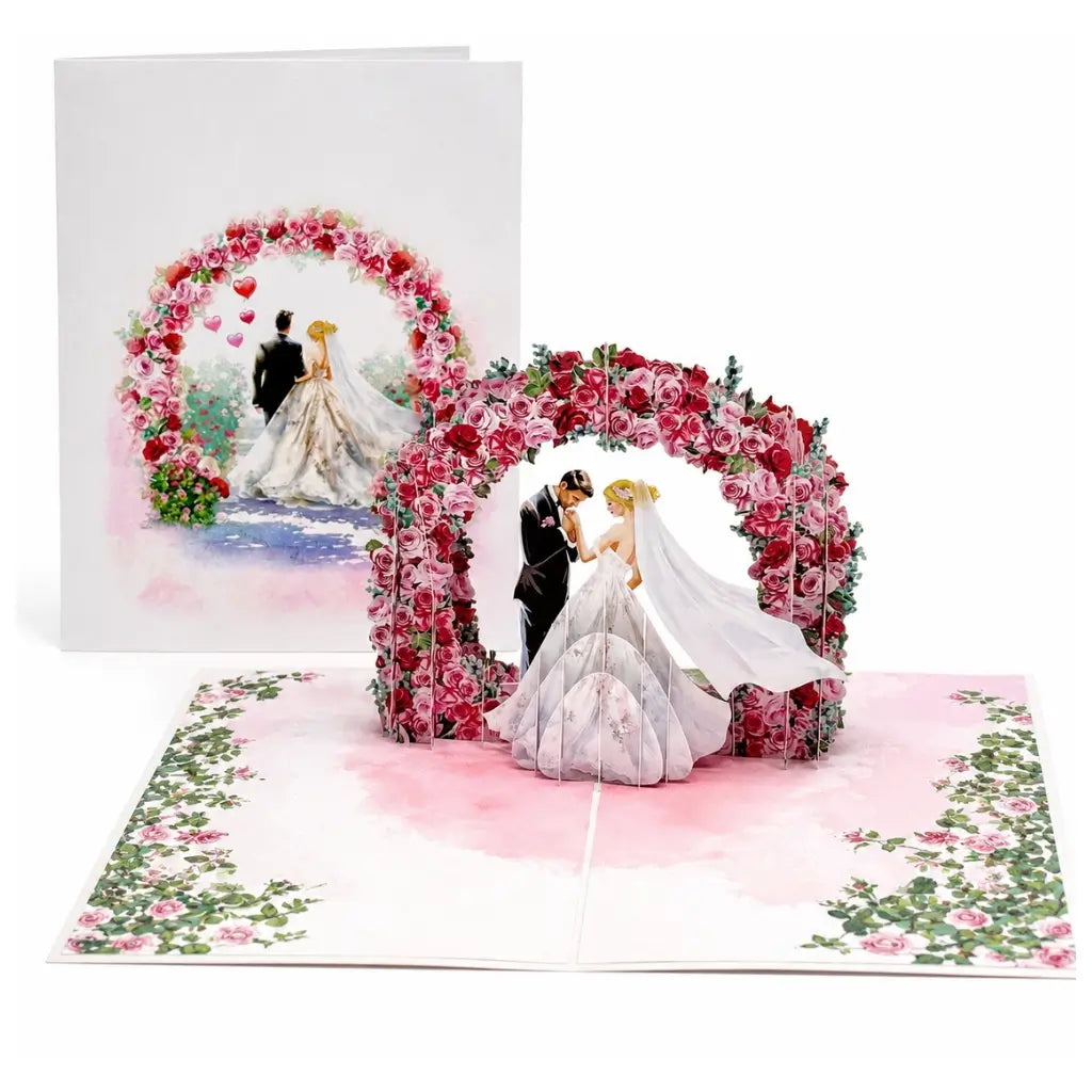 Romantic floral wedding greeting card