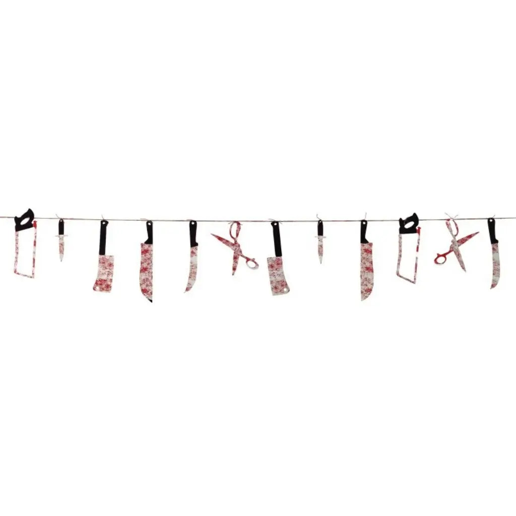 Bloody Weapons Hanging Garland Halloween Decoration 2.28m