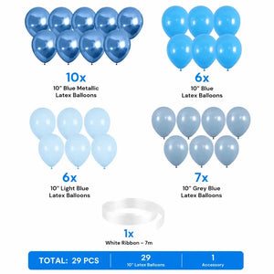 blue Balloon set with quantities and types of balloons