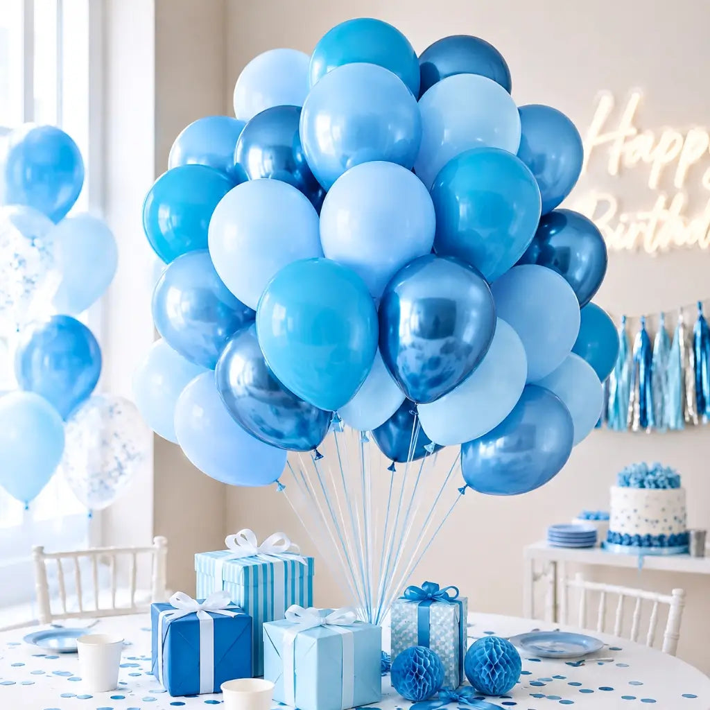 10-inch Blue Party Balloon Bouquet 30pk