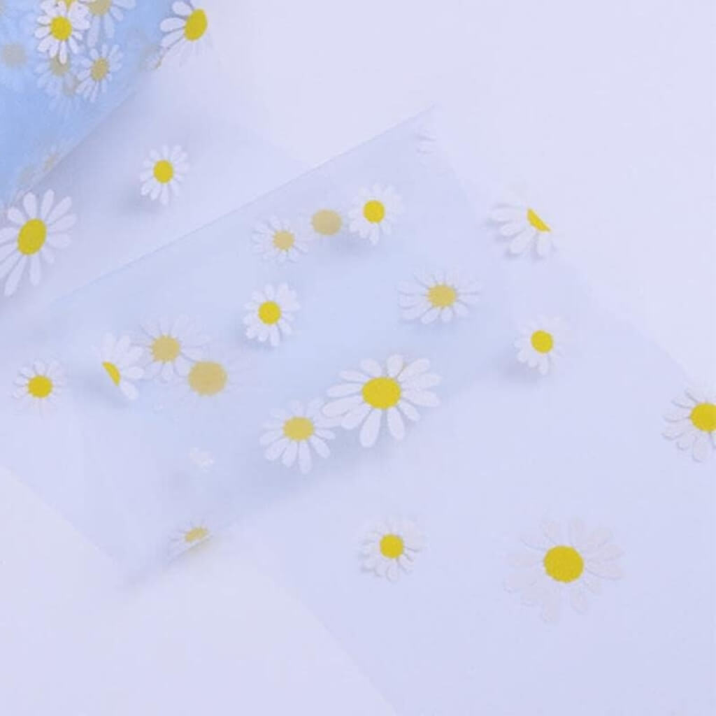 Daisy Tulle Ribbon 6cm x 5 yards - blue