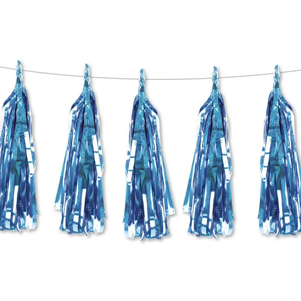blue foil purple Tissue Paper and Foil Tassel Garlands - Online Party Supplies