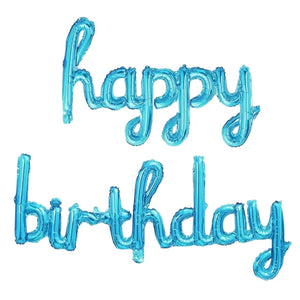 Blue 'happy birthday' Script Balloon Banner Set