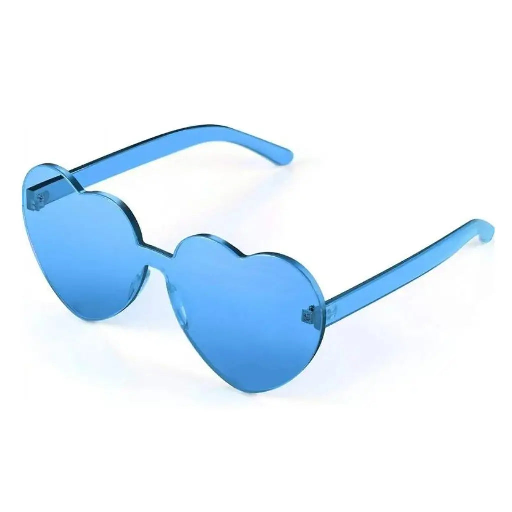 Blue Love Heart Party Sunglasses