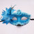 Elegant Lace Masquerade Mask with Flower for Women - Blue