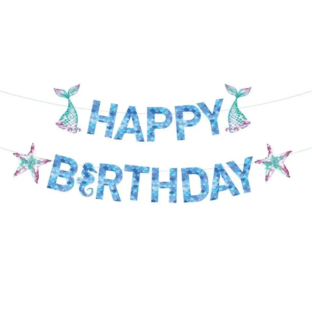 Ocean themed Happy Birthday banner
