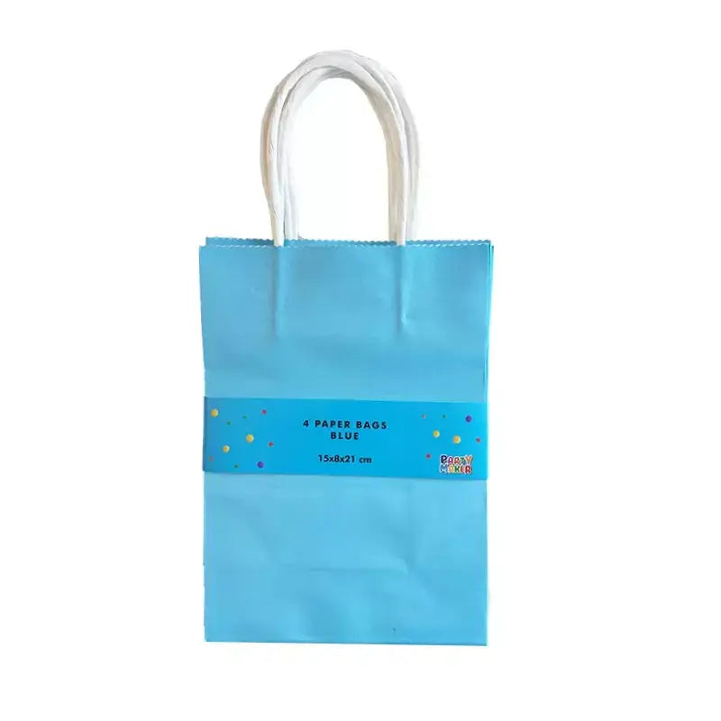 Blue Paper Gift Bags 4pk