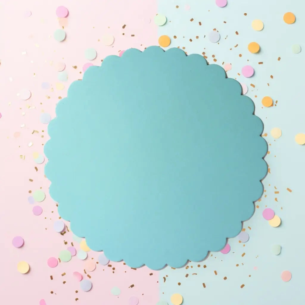 Pastel Blue Scalloped Cake Board