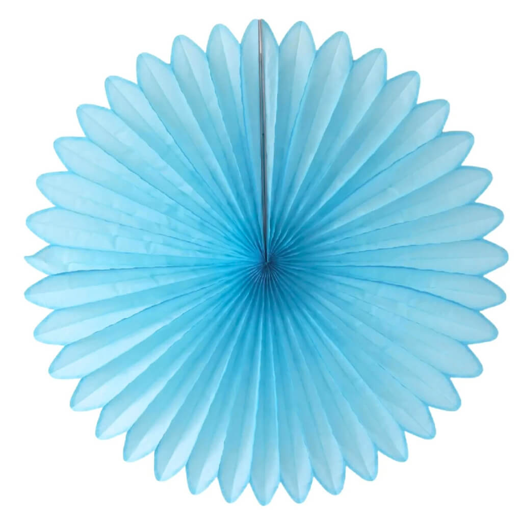 Decorative Blue Round Tissue Paper Fan