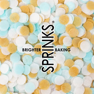 gold white blue dessert edible confetti sprinkles