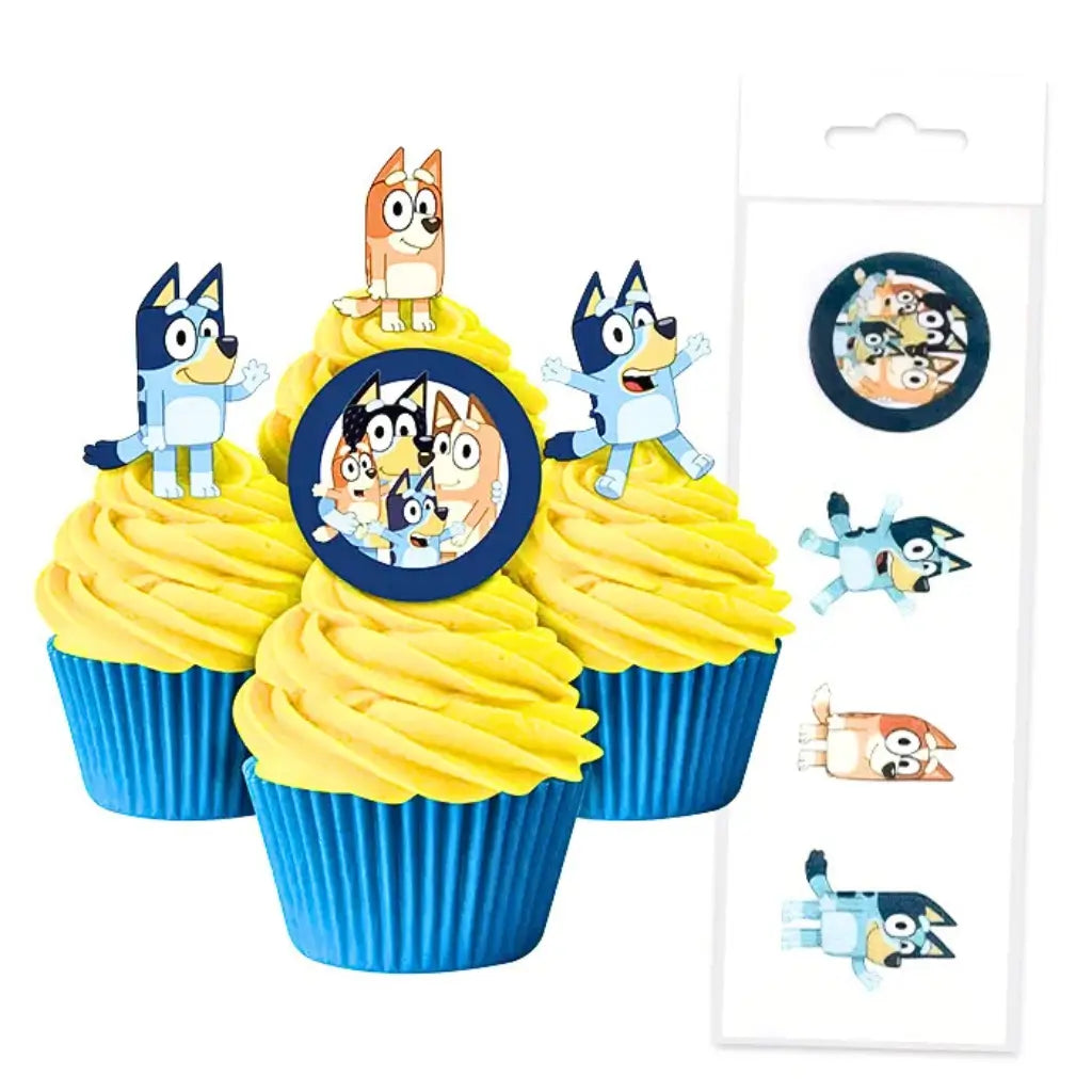 Bluey and Bingo cupcake decorations for kids party
