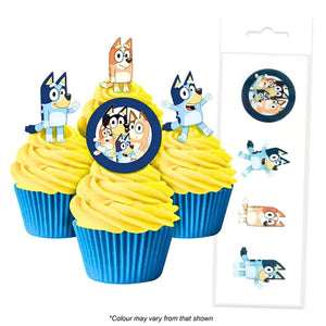 Bluey edible wafer cupcake toppers pack of 16