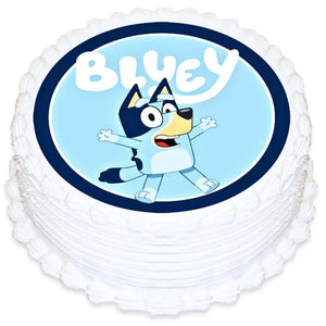 Bluey round edible icing cake topper 16cm cake decoration 16cm