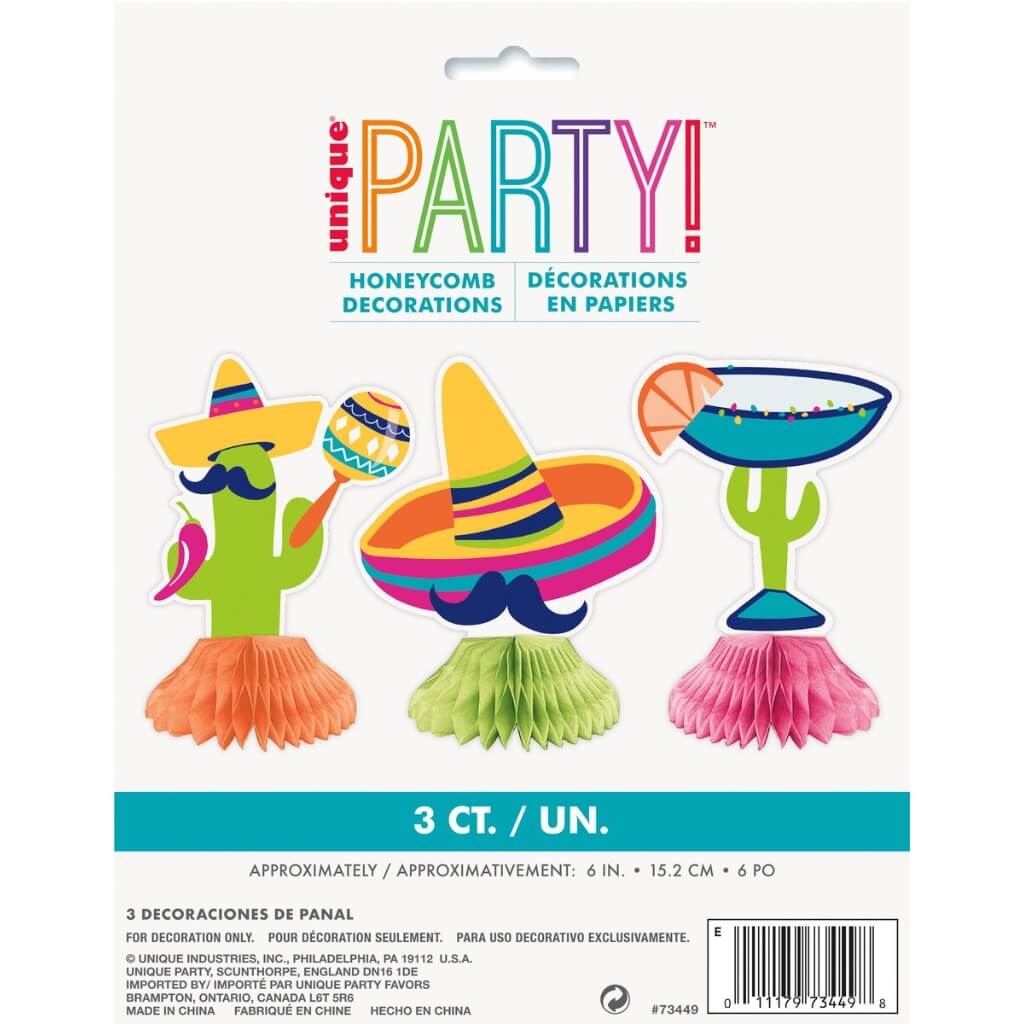 Boho Mexican Fiesta Mini Honeycombs Table Centrepieces 3pk