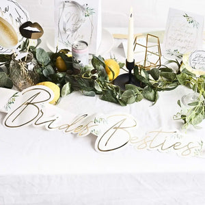 Botanical hen party brides besties paper sashes one-size-fits-all