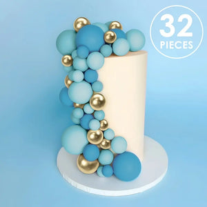 blue cake styling decorations foam balls