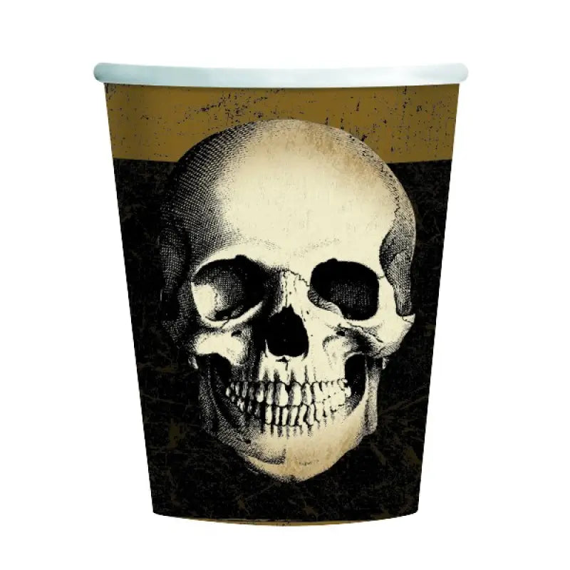 Boneyard Scary Skull Print Paper Cups 8pk