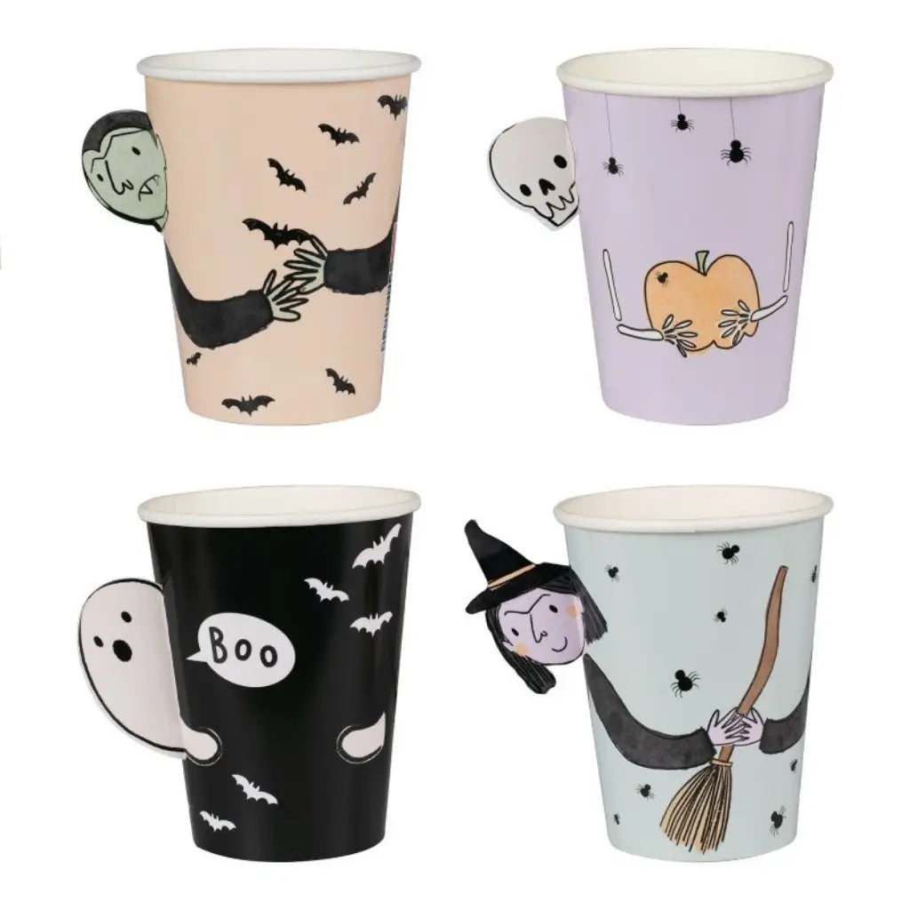Halloween pop-out ghost witch vampire skeleton paper cups