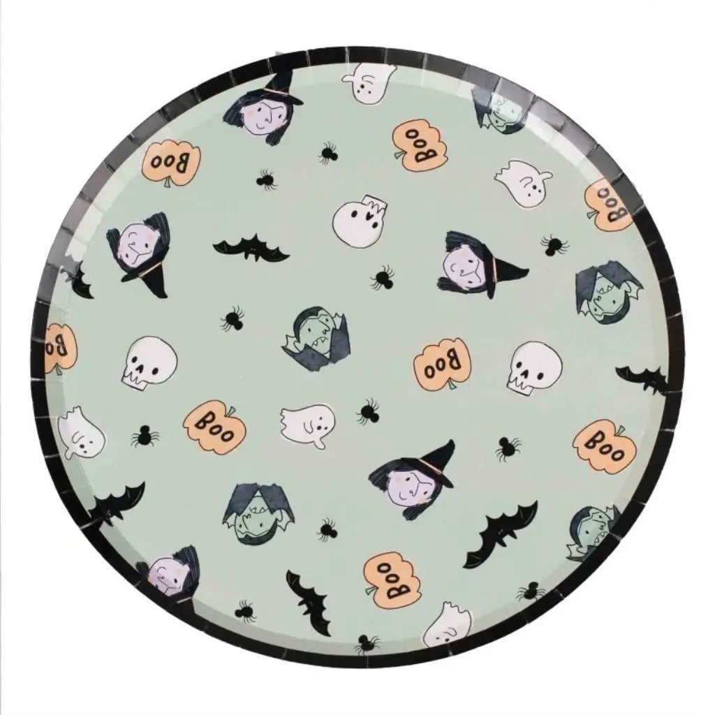 Boo Crew Halloween character paper party plates