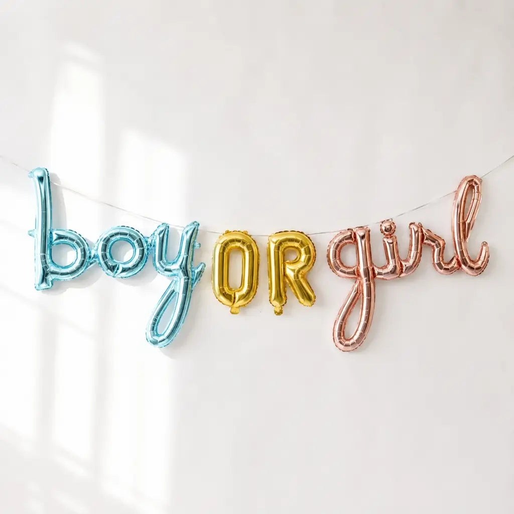 Boy Or Girl Baby Shower Foil Balloon Banner