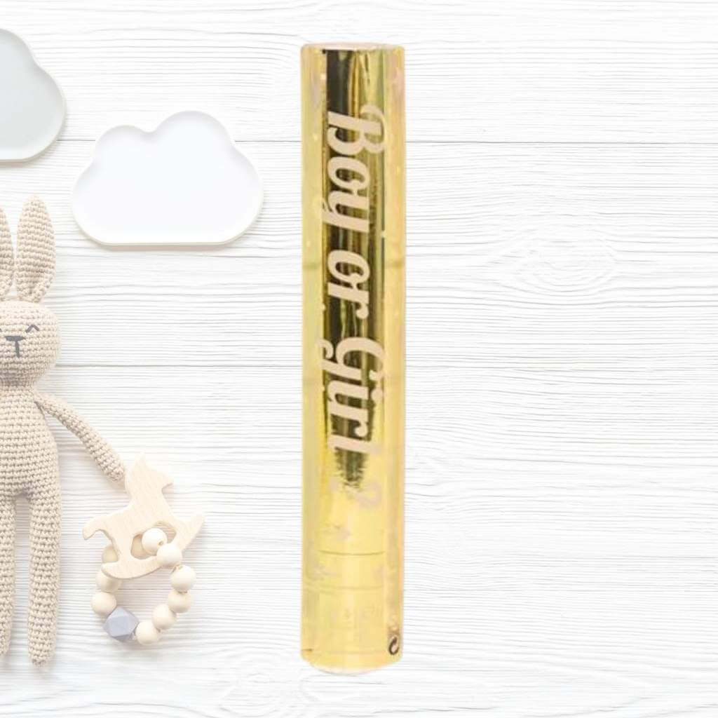 Gender Reveal Pink & White Paper Confetti Cannon Popper