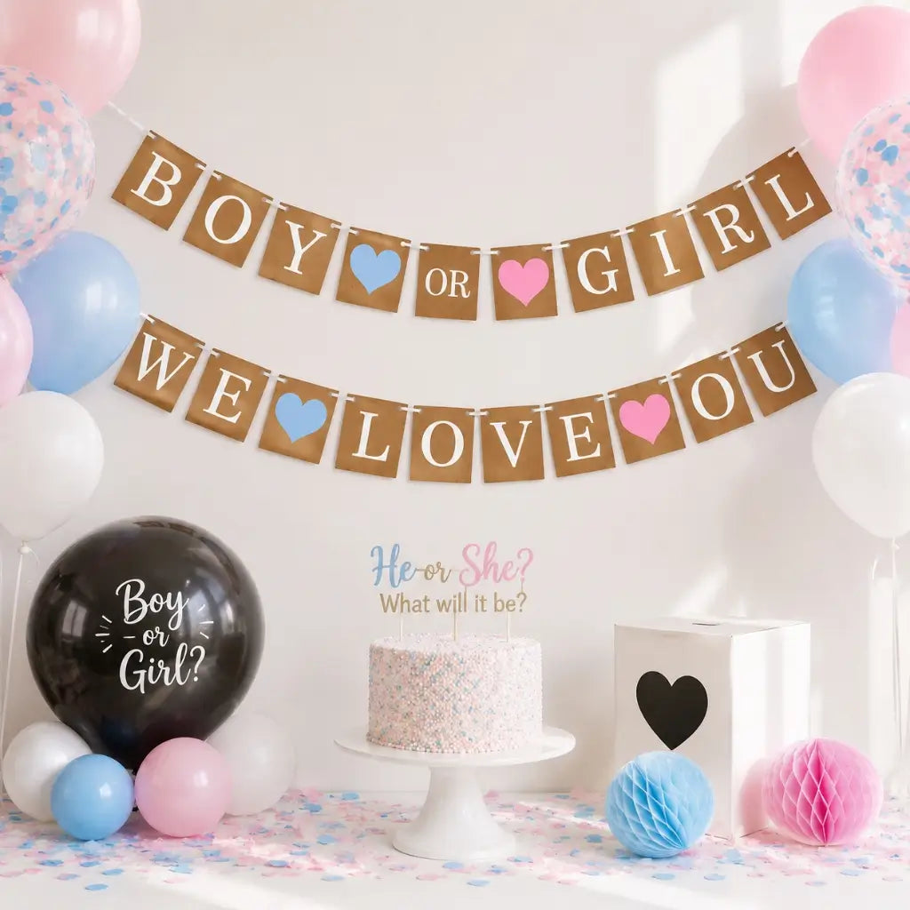 Kraft 'Boy or Girl We Love You' with Hearts Banner