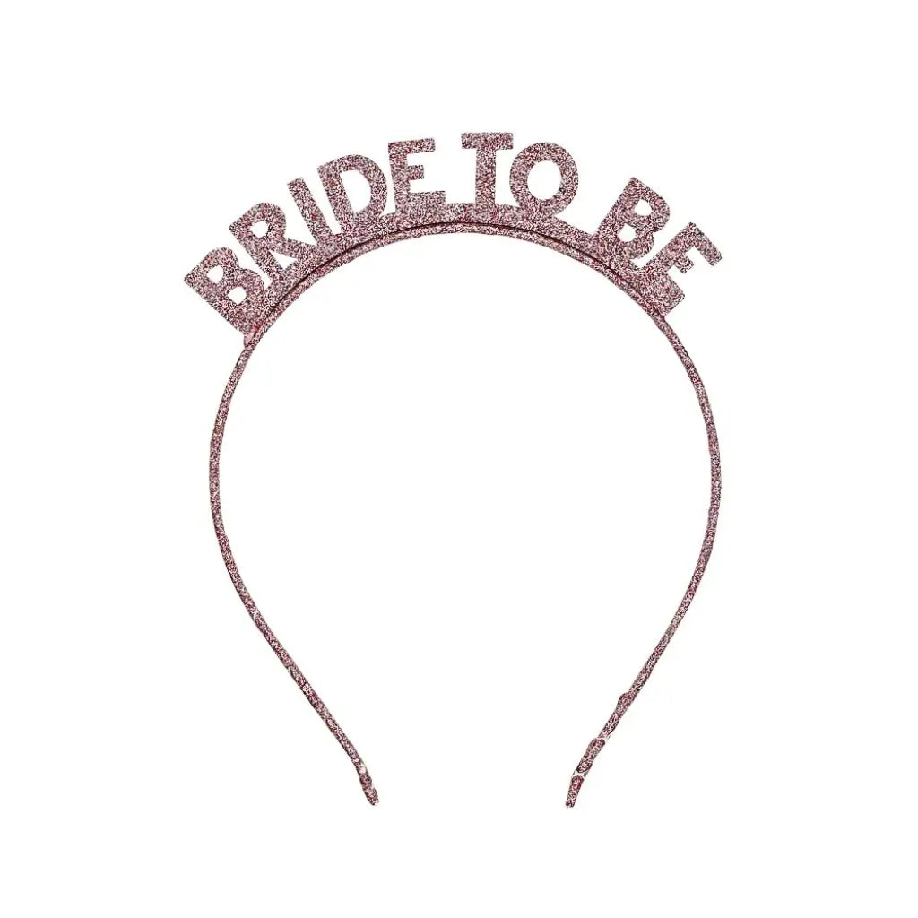 Bride To Be rose gold glitter headband accessory for bachelorette party