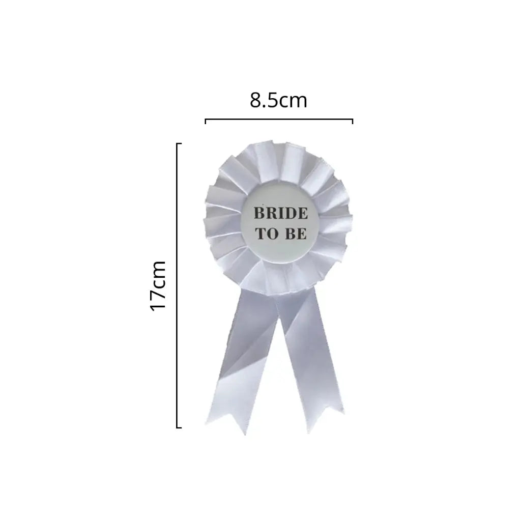 Bride To Be ribbon badge for bridal shower and hen party