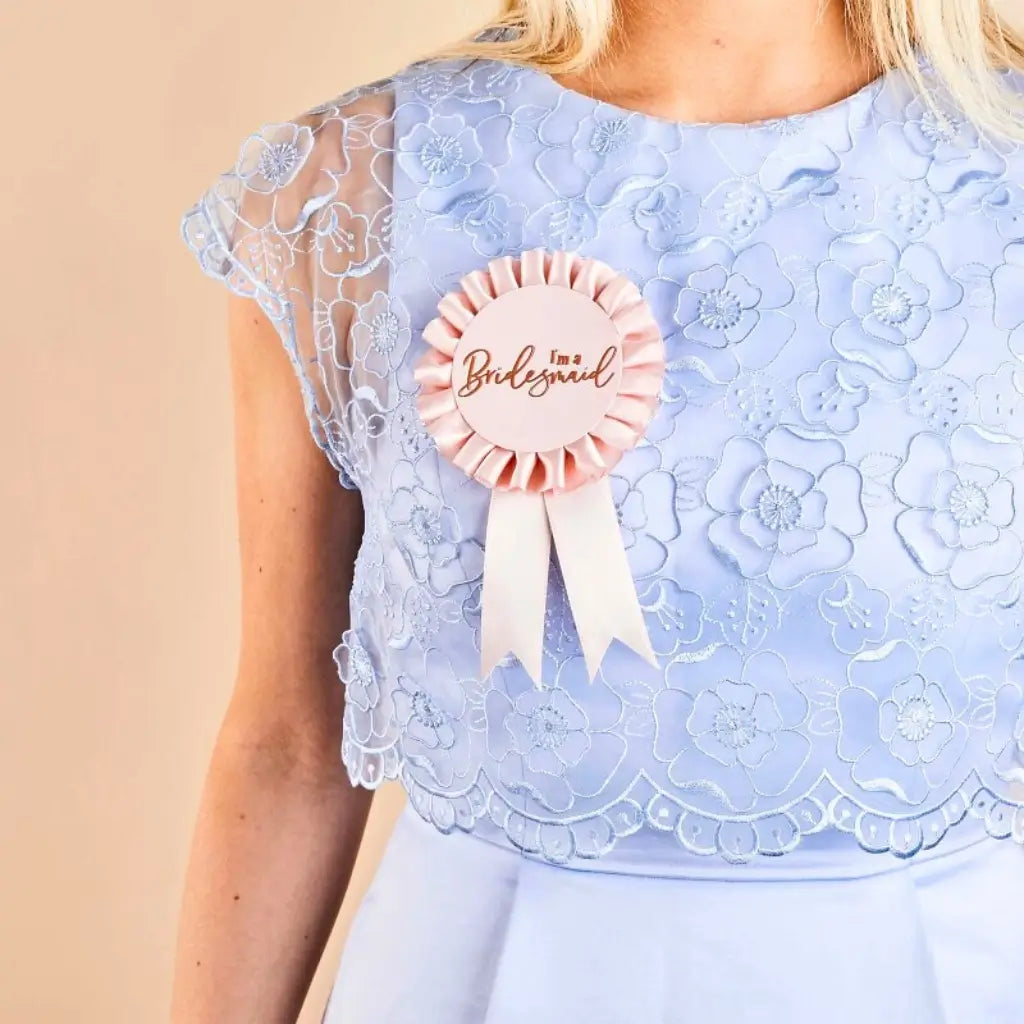 Blush Pink Bridesmaid Hen Party Badge