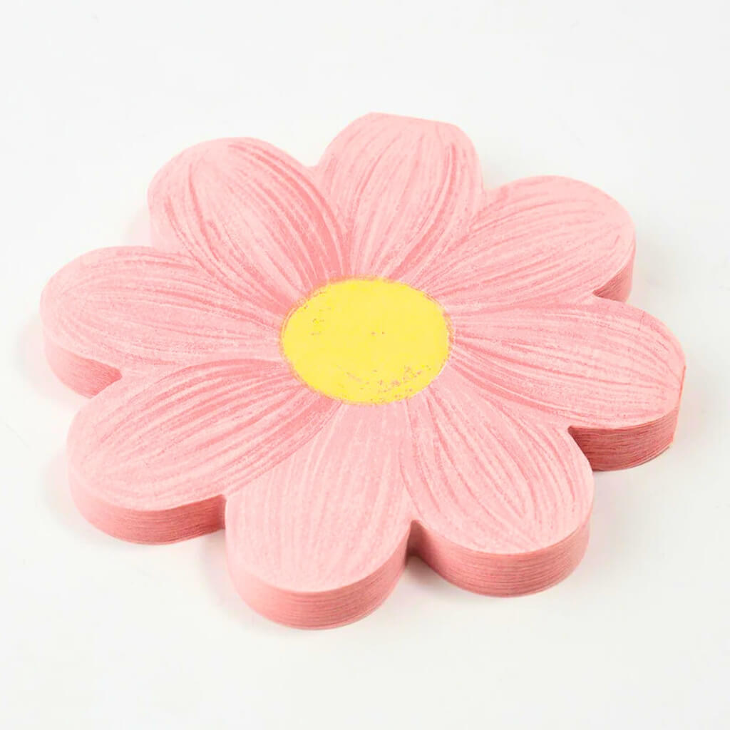 Brushed Light Pink Daisy Paper Napkins 16cm 20pk