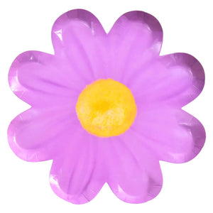 Brushed Lilac Daisy Paper Plates 17cm 10pk