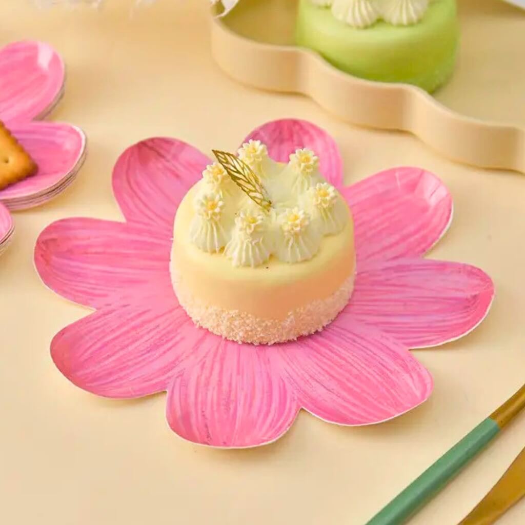 Caspari Color Wheel Paper Plates - 8 Inch Salad & Dessert Plates, 8 Count Pack