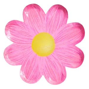 Brushed Pink Daisy Paper Plates 17cm 10pk