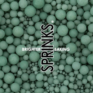 Matte pastel green sugar pearls and nonpareils for desserts