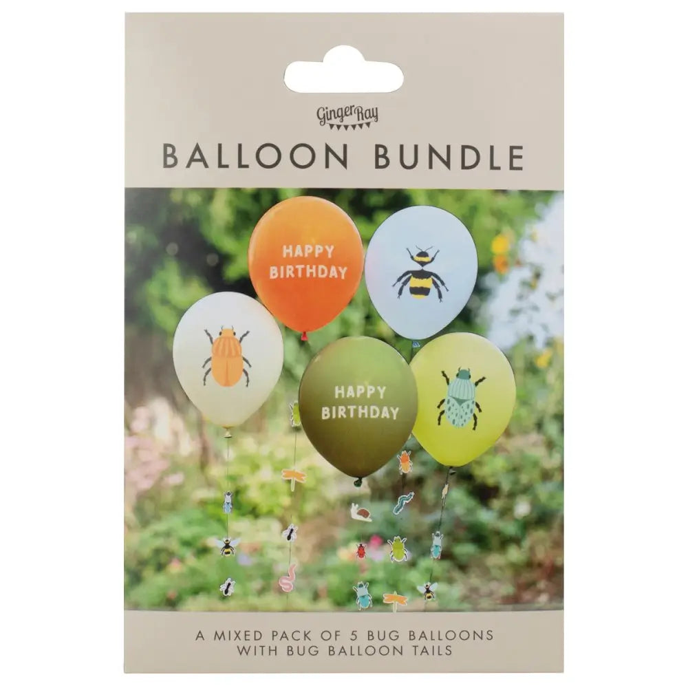 Bugging Out Bug Party Birthday Latex Balloons with Bug Balloon Tails