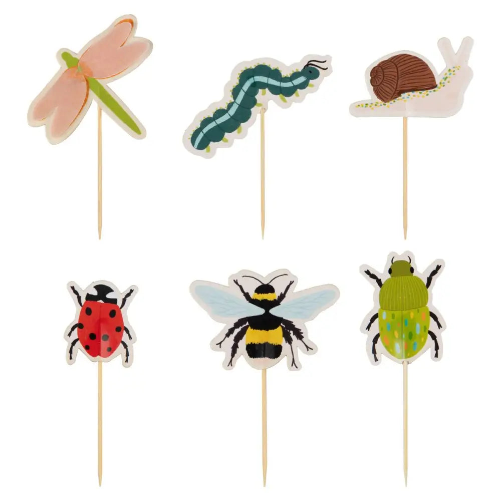 Pack of 12 Bugging Out Bug Party Cupcake Toppers.