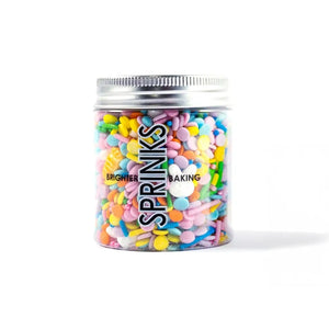 Colourful Easter cake decorations with bunny sprinkles