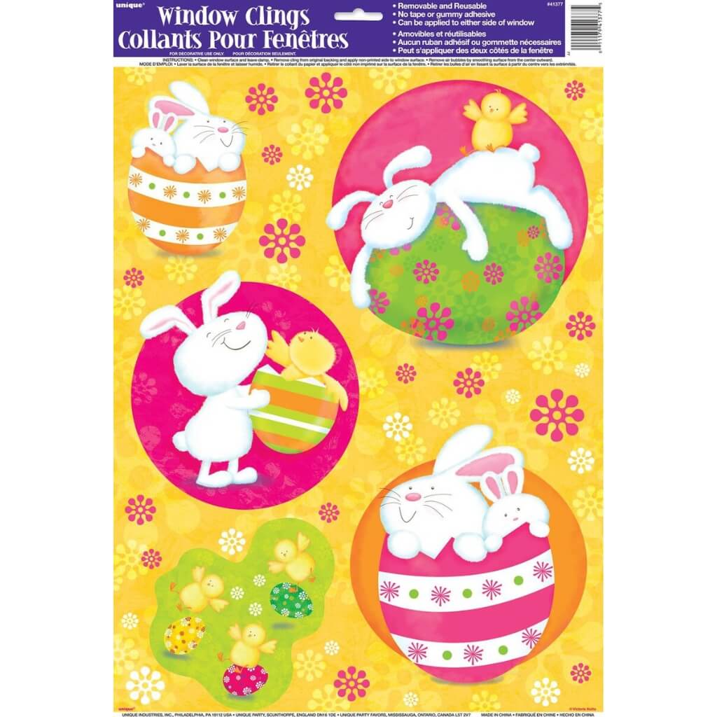 Bunny Rabbit Pals Window Cling Sheet