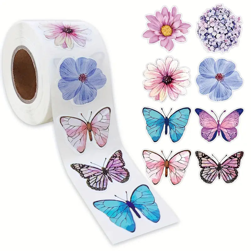 Butterfly & Flower Paper Stickers 50pk